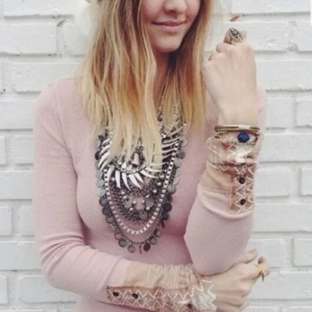 WE THE FREE PEOPLE PINK KYOTO CUFF THERMAL XS